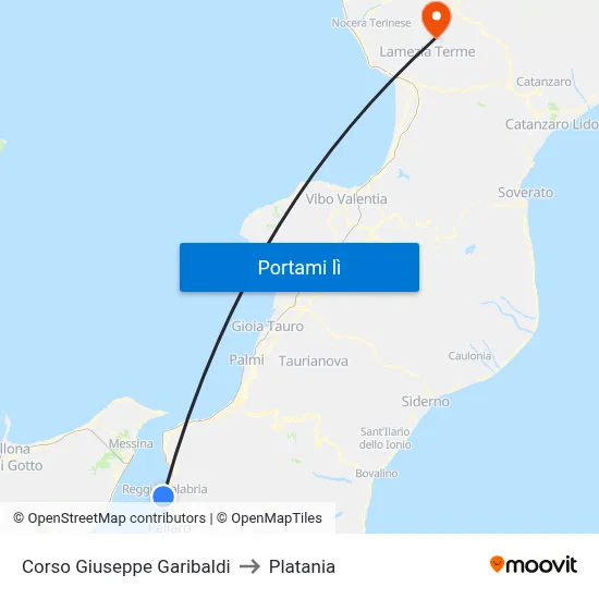 Corso Giuseppe Garibaldi to Platania map