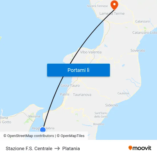 Stazione F.S. Centrale to Platania map