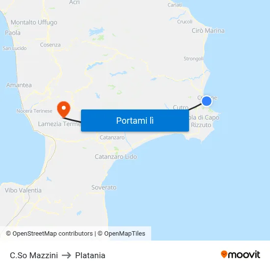 C.So Mazzini to Platania map