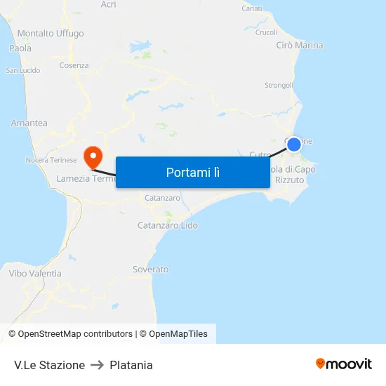 V.Le Stazione to Platania map