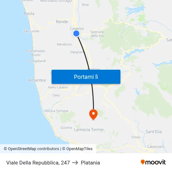 Viale Della Repubblica, 247 to Platania map