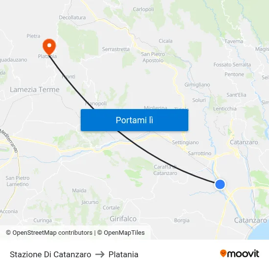 Stazione Di Catanzaro to Platania map