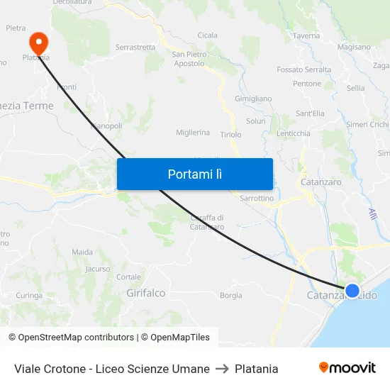 Viale Crotone - Liceo Scienze Umane to Platania map