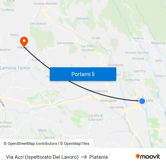 Via Acri (Ispettorato Del Lavoro) to Platania map