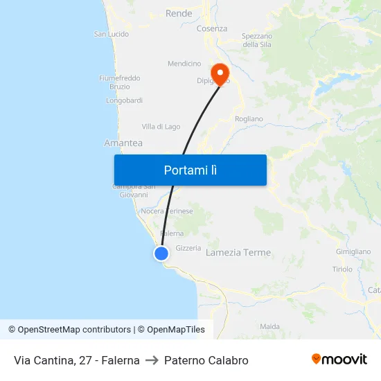 Via Cantina, 27 - Falerna to Paterno Calabro map