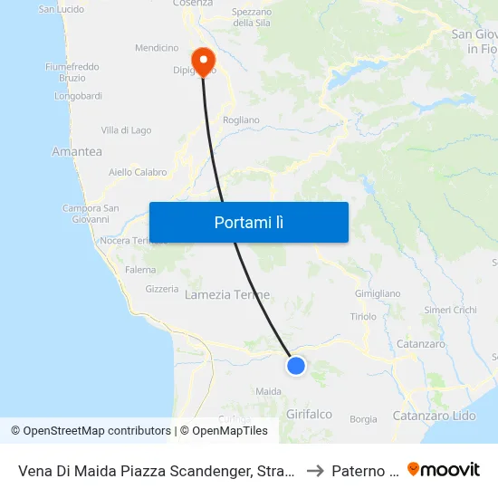 Vena Di Maida Piazza Scandenger, Strada Provinciale 88, 3 - Maida to Paterno Calabro map