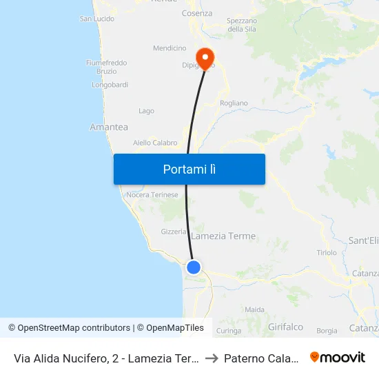 Via Alida Nucifero, 2 - Lamezia Terme to Paterno Calabro map