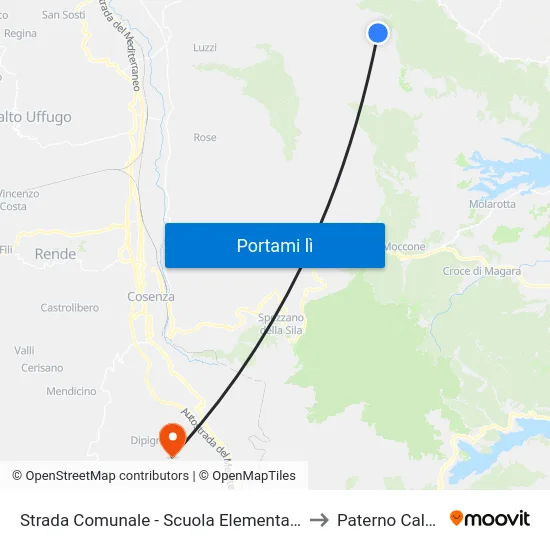 Strada Comunale - Scuola Elementare - Acri to Paterno Calabro map