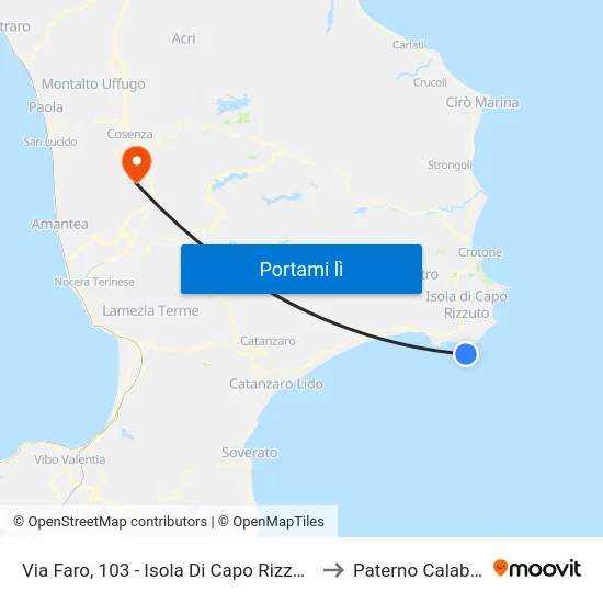 Via Faro, 103 - Isola Di Capo Rizzuto to Paterno Calabro map