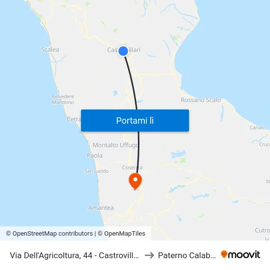 Via Dell'Agricoltura, 44 - Castrovillari to Paterno Calabro map