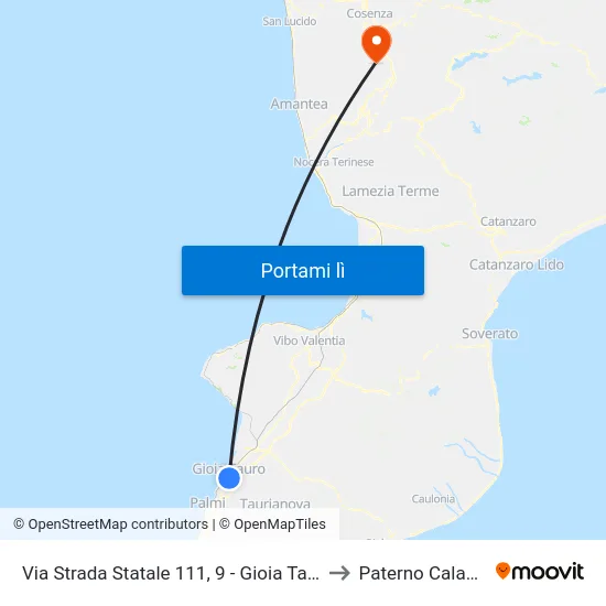 Via Strada Statale 111, 9 - Gioia Tauro to Paterno Calabro map