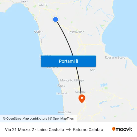 Via 21 Marzo, 2 - Laino Castello to Paterno Calabro map