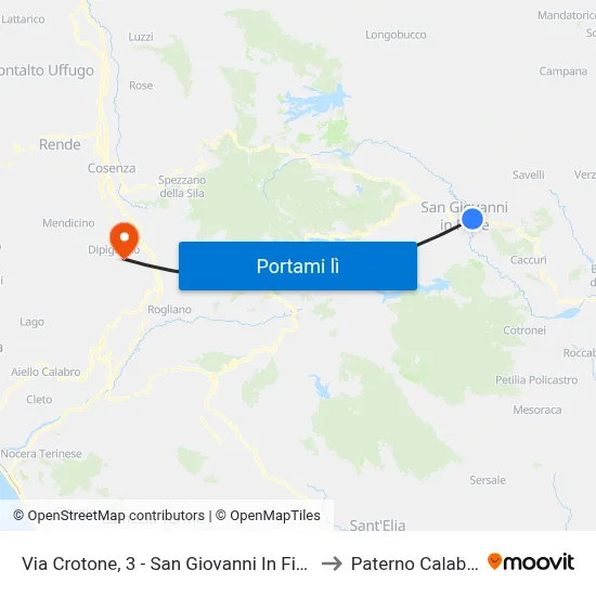 Via Crotone, 3 - San Giovanni In Fiore to Paterno Calabro map