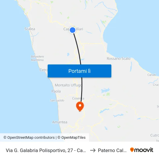 Via G. Galabria Polisportivo, 27 - Castrovillari to Paterno Calabro map