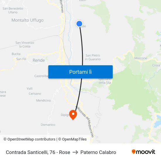 Contrada Santicelli, 76 - Rose to Paterno Calabro map