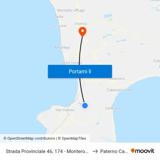 Strada Provinciale 46, 174 - Monterosso Calabro to Paterno Calabro map
