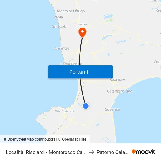 Località  Risciardi - Monterosso Calabro to Paterno Calabro map