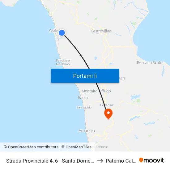 Strada Provinciale 4, 6 - Santa Domenica Talao to Paterno Calabro map
