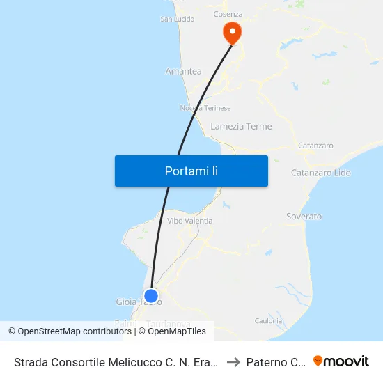 Strada Consortile Melicucco C. N. Eranov, 63 - Rosarno to Paterno Calabro map