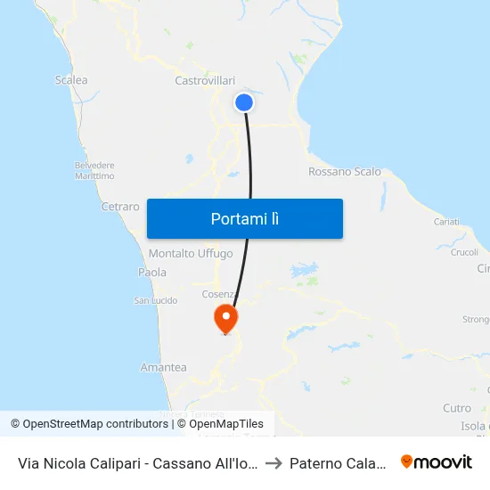 Via Nicola Calipari - Cassano All'Ionio to Paterno Calabro map