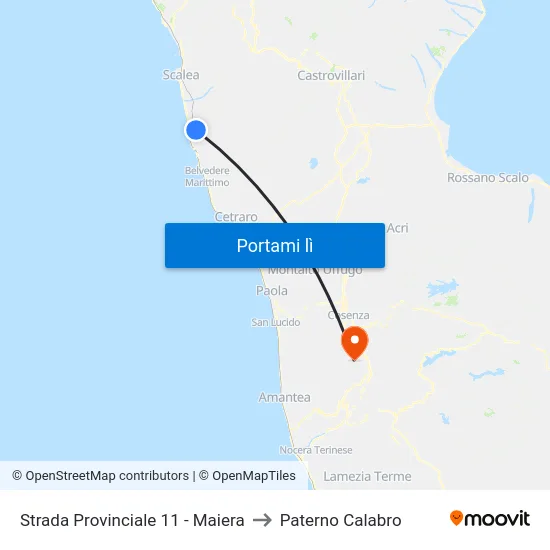 Strada Provinciale 11 - Maiera to Paterno Calabro map