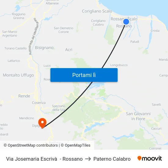 Via  Josemaria Escrivà  - Rossano to Paterno Calabro map