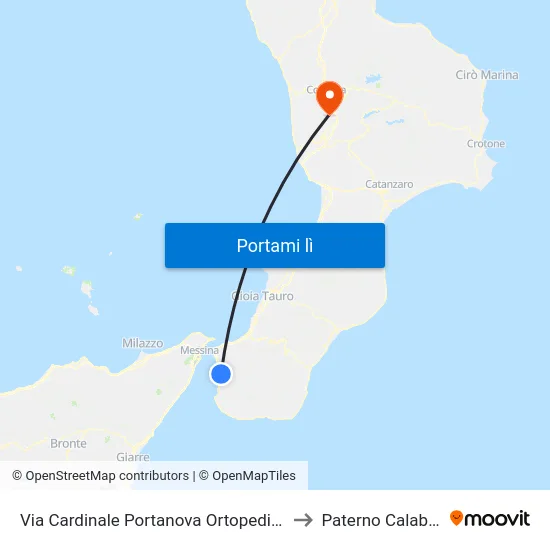Via Cardinale Portanova  Ortopedico to Paterno Calabro map