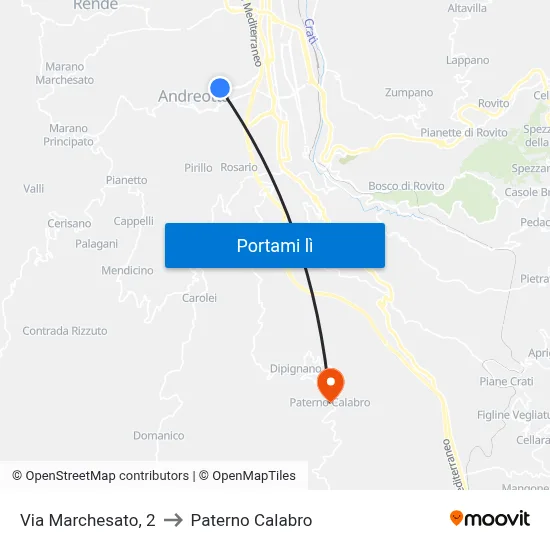Via Marchesato, 2 to Paterno Calabro map