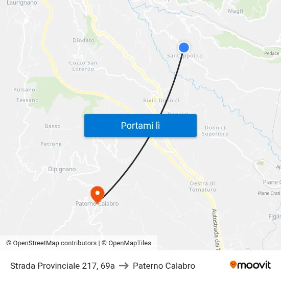 Strada Provinciale 217, 69a to Paterno Calabro map