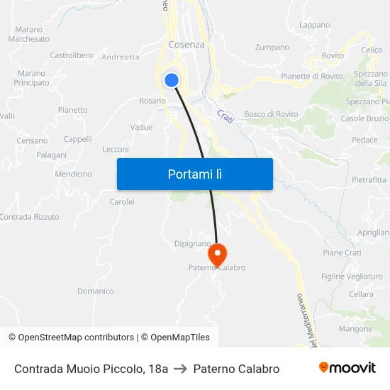 Contrada Muoio Piccolo, 18a to Paterno Calabro map