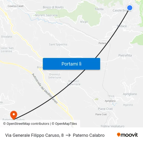 Via Generale Filippo Caruso, 8 to Paterno Calabro map