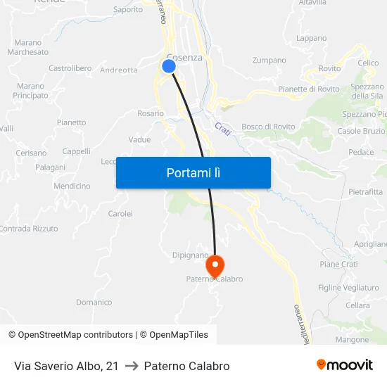 Via Saverio Albo, 21 to Paterno Calabro map
