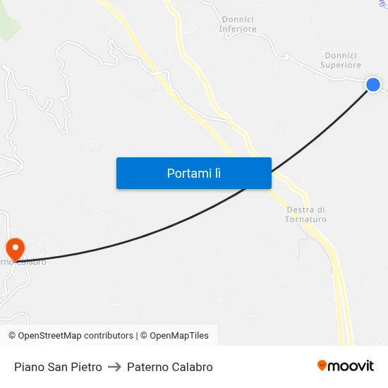 Piano San Pietro to Paterno Calabro map