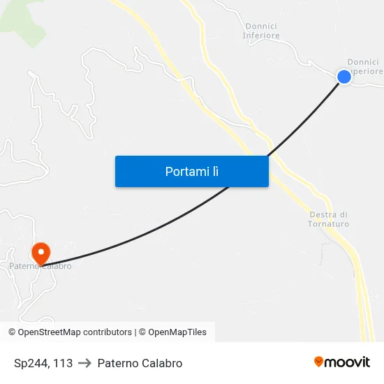 Sp244, 113 to Paterno Calabro map