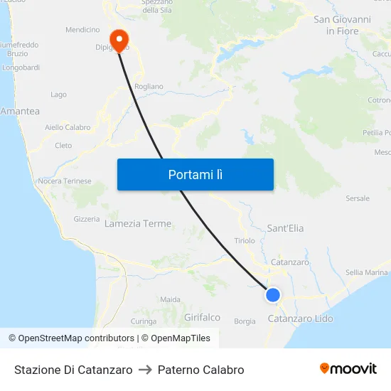 Stazione Di Catanzaro to Paterno Calabro map