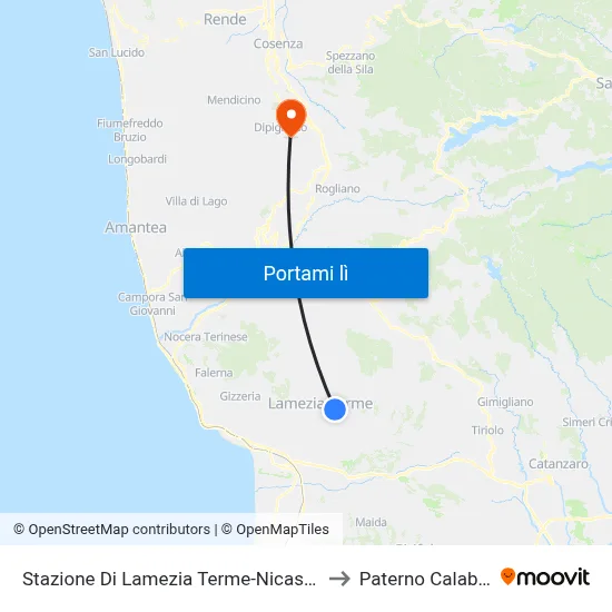 Stazione Di Lamezia Terme-Nicastro to Paterno Calabro map