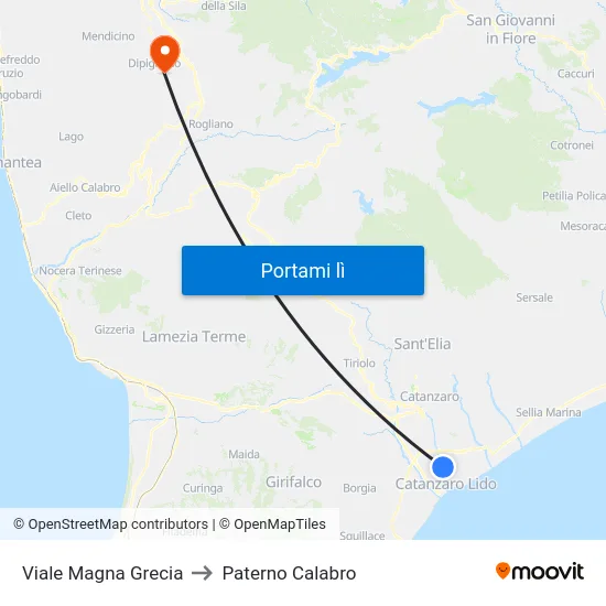 Viale Magna Grecia to Paterno Calabro map