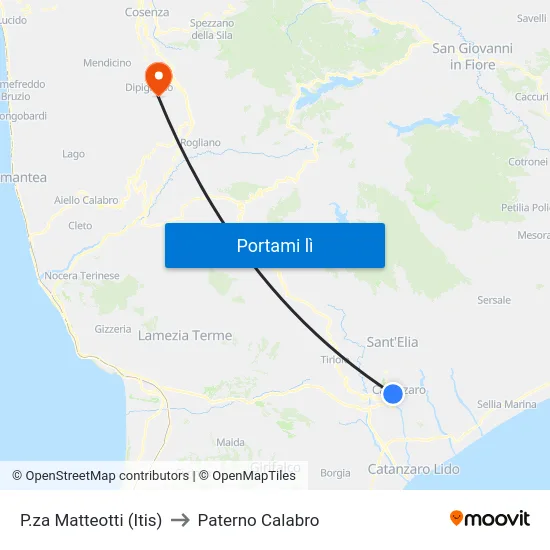 P.za Matteotti (Itis) to Paterno Calabro map