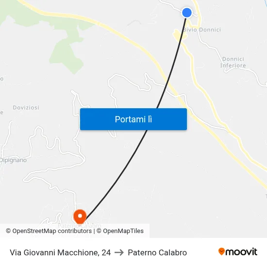 Via Giovanni Macchione, 24 to Paterno Calabro map