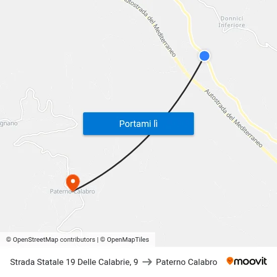 Strada Statale 19 Delle Calabrie, 9 to Paterno Calabro map