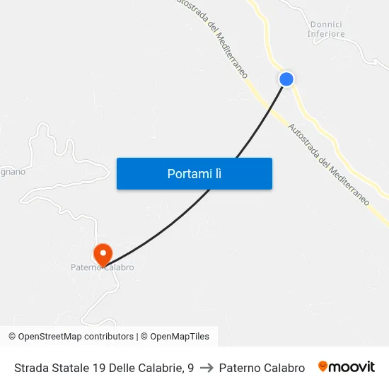 Strada Statale 19 Delle Calabrie, 9 to Paterno Calabro map
