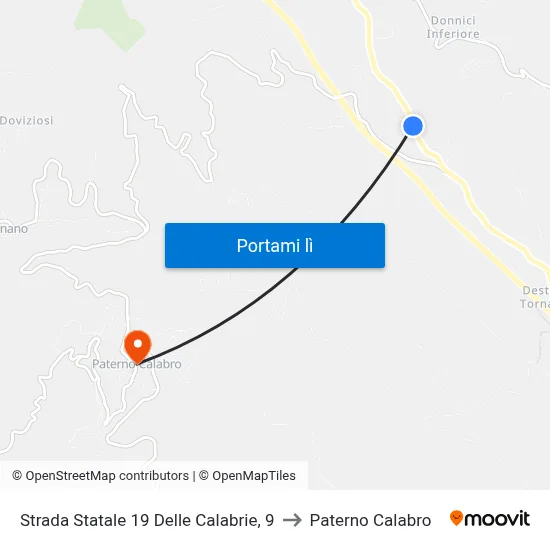 Strada Statale 19 Delle Calabrie, 9 to Paterno Calabro map