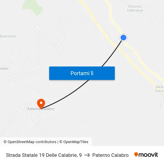 Strada Statale 19 Delle Calabrie, 9 to Paterno Calabro map