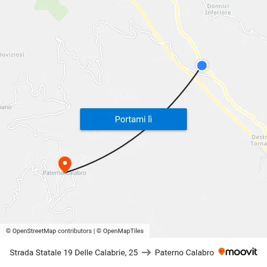 Strada Statale 19 Delle Calabrie, 25 to Paterno Calabro map