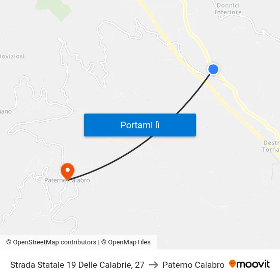Strada Statale 19 Delle Calabrie, 27 to Paterno Calabro map
