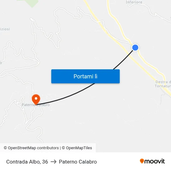 Contrada Albo, 36 to Paterno Calabro map
