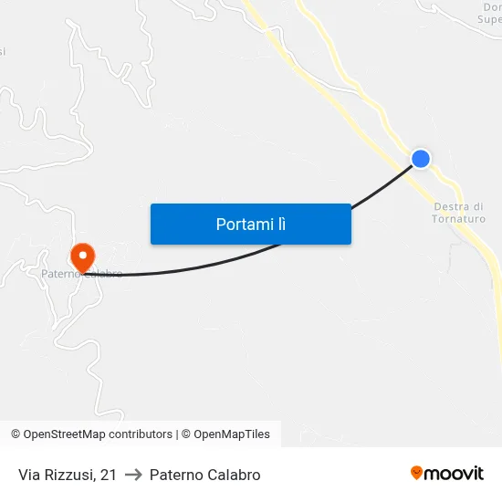 Via Rizzusi, 21 to Paterno Calabro map