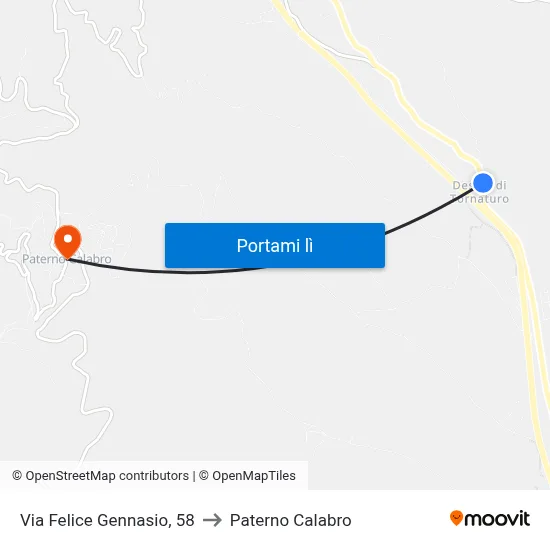 Via Felice Gennasio, 58 to Paterno Calabro map