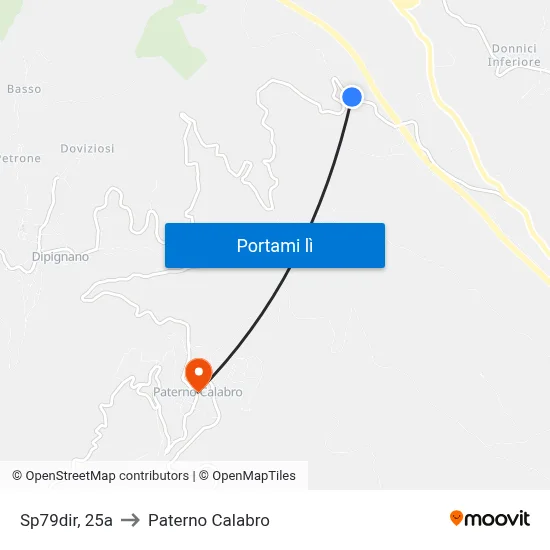 Sp79dir, 25a to Paterno Calabro map