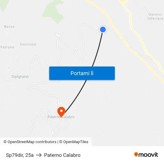 Sp79dir, 25a to Paterno Calabro map